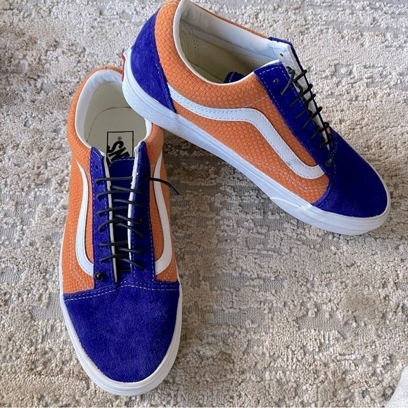 Vans Shoes - Vans Unisex Old School Suede Orange Blue Low Top Skate Shoe Sneakers
